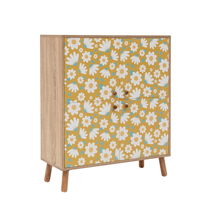 Hanah Home Multilüx Posy Armario Multiusos Sonomo, Amarillo y Blanco Hanah Home Multilüx Posy Armario Multiusos Sonomo, Amarillo y Blanco